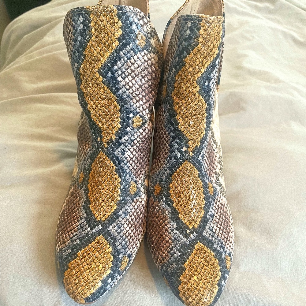 Yellow Snake Skin Bootie